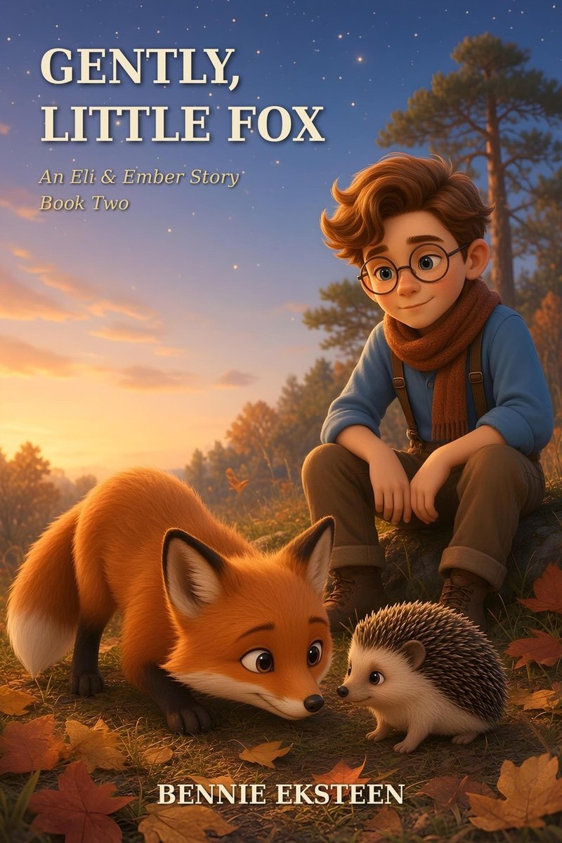 Cover of Gently, Little Fox, showing Eli, Ember, and Thistle the hedgehog